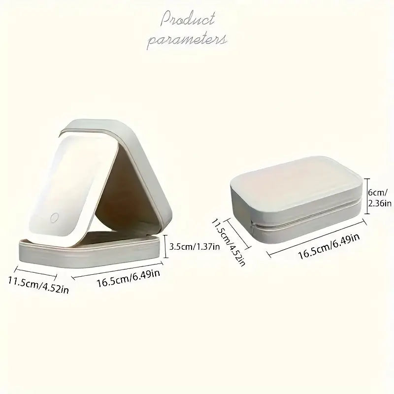 Compact Makeup Case with LED Mirror