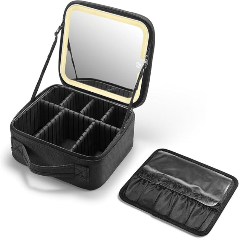 Travel Makeup Bag with LED mirror