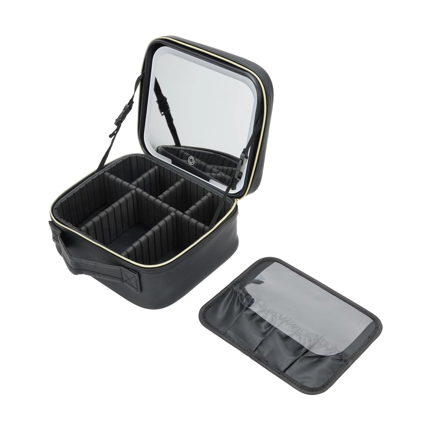 Travel Makeup Bag with LED mirror