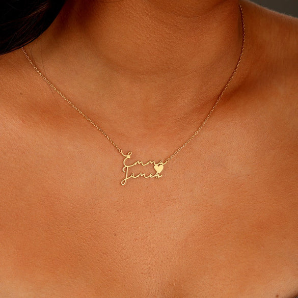 Heartfelt Double Name Necklace