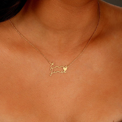 Heartfelt Double Name Necklace