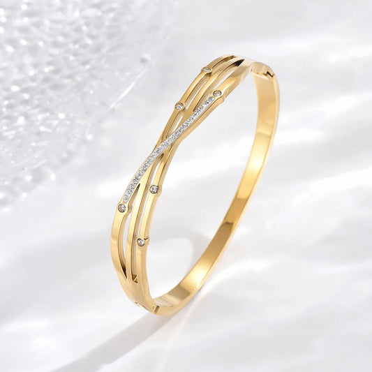 Chic Twisted Gold Bangle