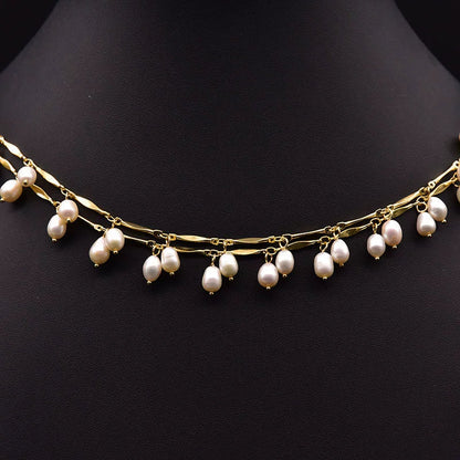 Elegant Pearl Sweater Necklace