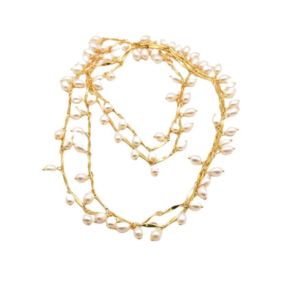 Elegant Pearl Sweater Necklace