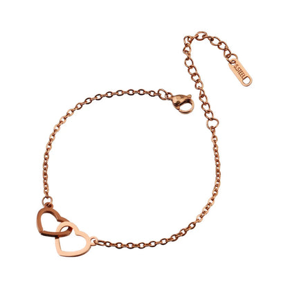 Heart Charm Rose Gold Bracelet