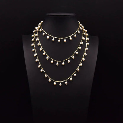 Elegant Pearl Sweater Necklace