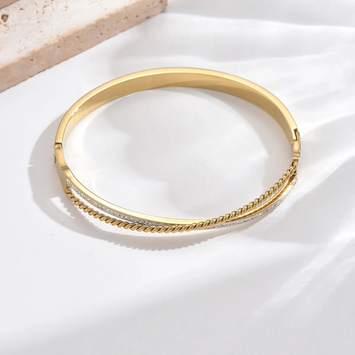 Chic Twisted Gold Bangle
