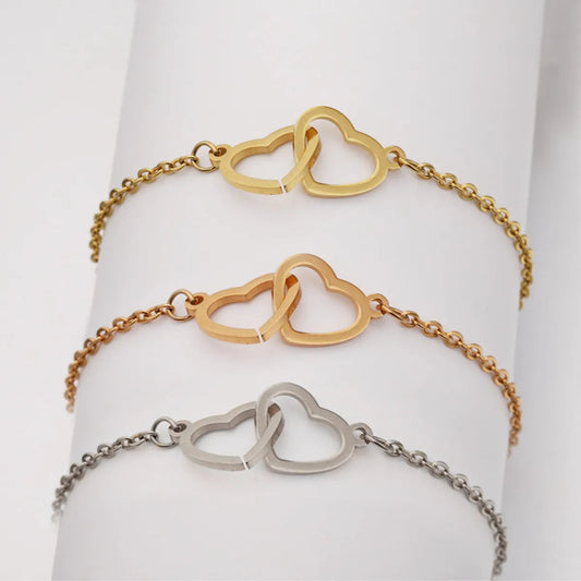 Heart Charm Rose Gold Bracelet