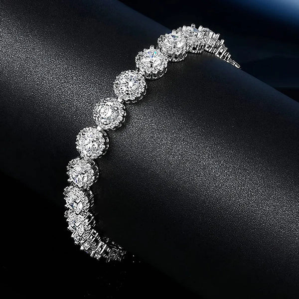Elegant Zircon Flower Bracelet